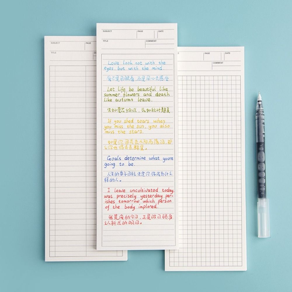 Meal Plan Notepad - Simple Non-sticky Long Notepad 50 Sheets