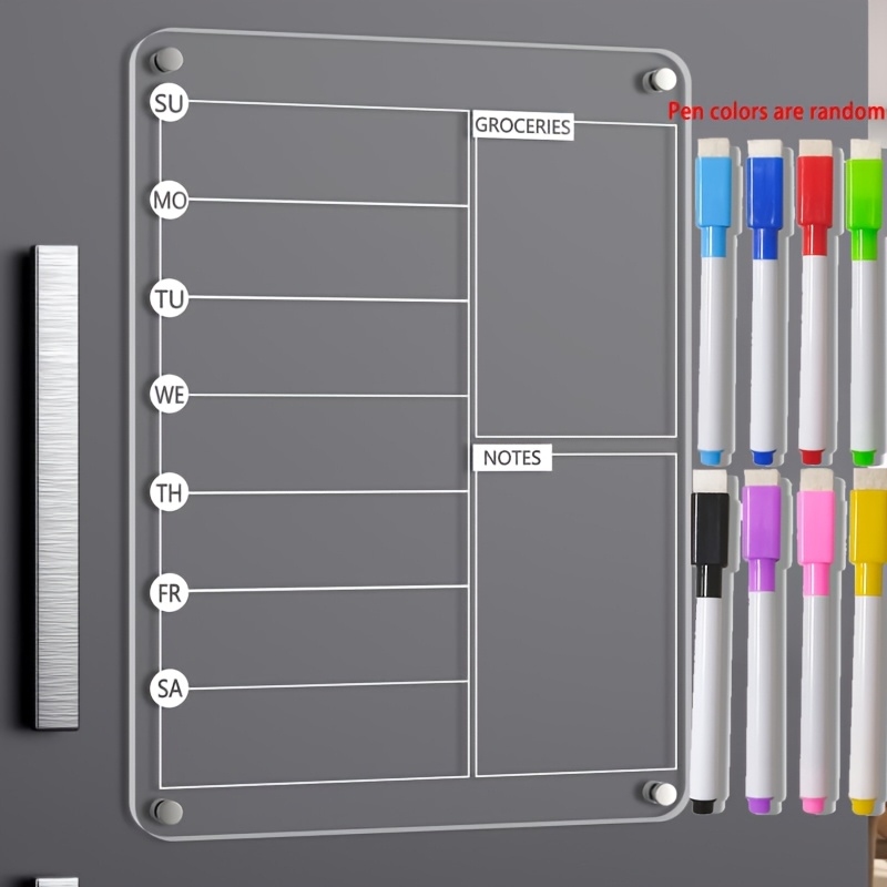 Meal Plan Notepad - Acrylic Meal Planner Magnetic Menu Board