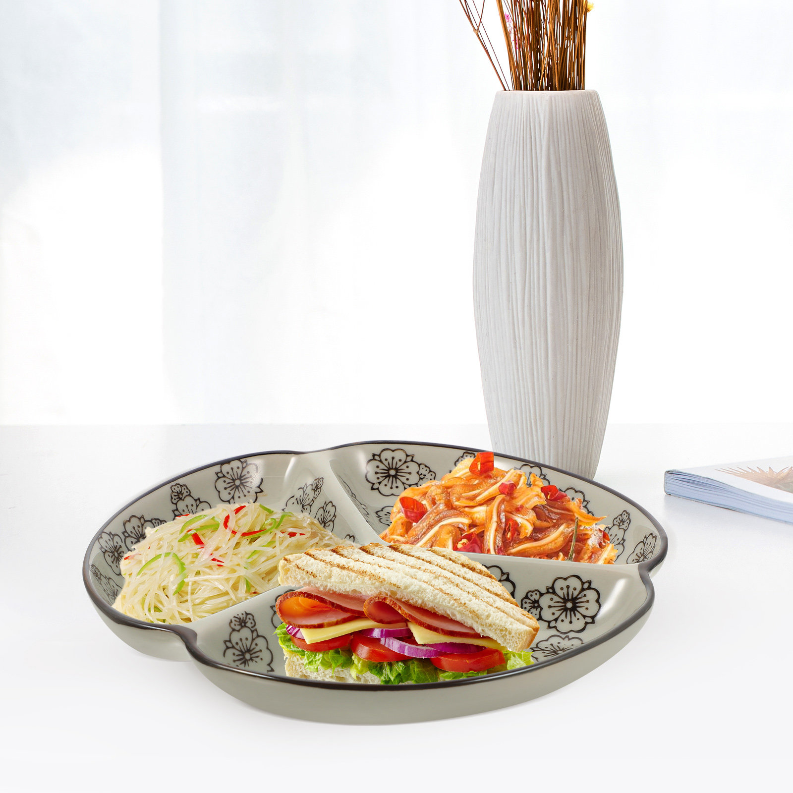 Meal Prep Healthy - 3-Divided Dinner Plate for Healthy Eating