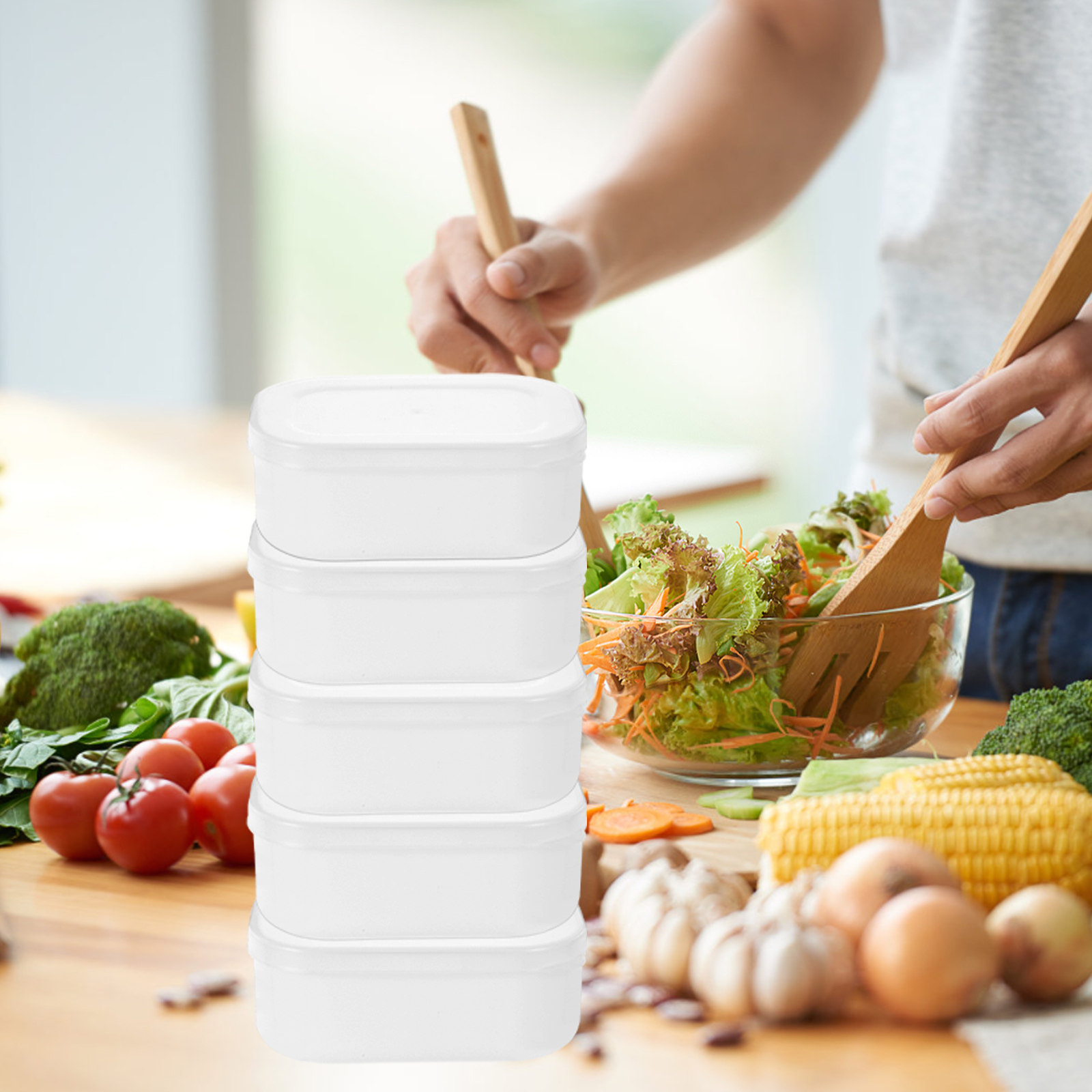 Meal Prep Healthy - 5Pcs Rice Grain Portion Storage Boxes