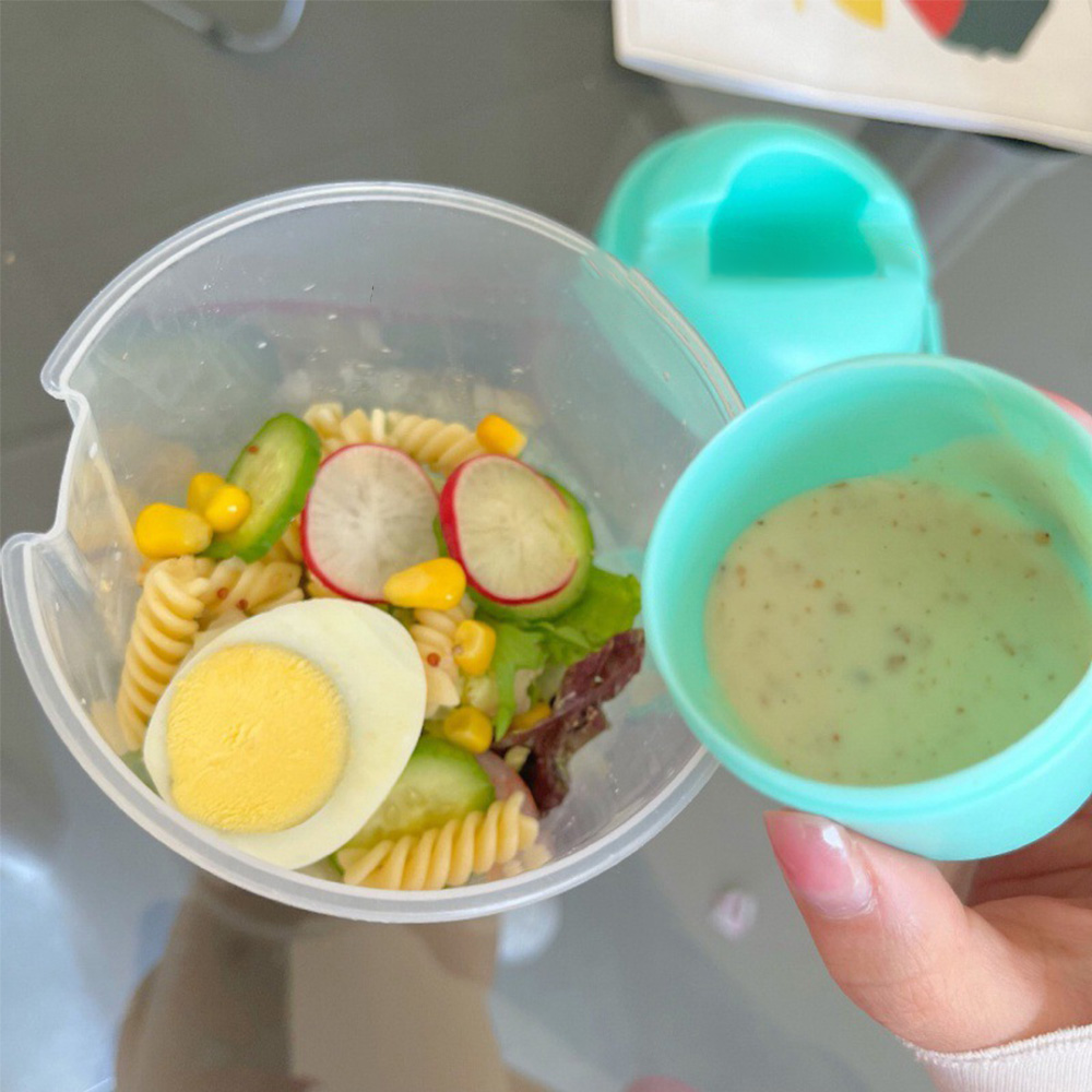1PC White/Green Portable Bottl - Salad Container Jar 评论和价格
