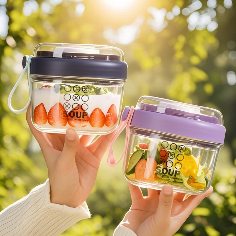 Salad Cup Double Layer Oatmeal - Salad Container Jar 评论和价格