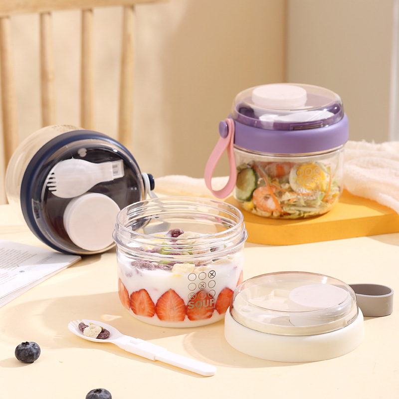Salad Cup Double Layer Oatmeal - Salad Container Jar 评论和价格