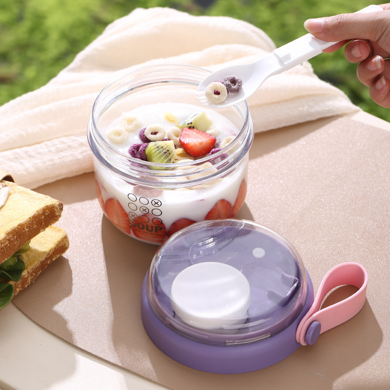 Salad Cup Double Layer Oatmeal - Salad Container Jar 评论和价格
