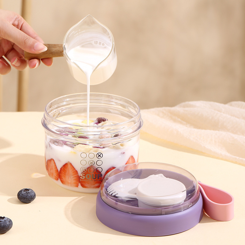 Salad Cup Double Layer Oatmeal - Salad Container Jar 评论和价格