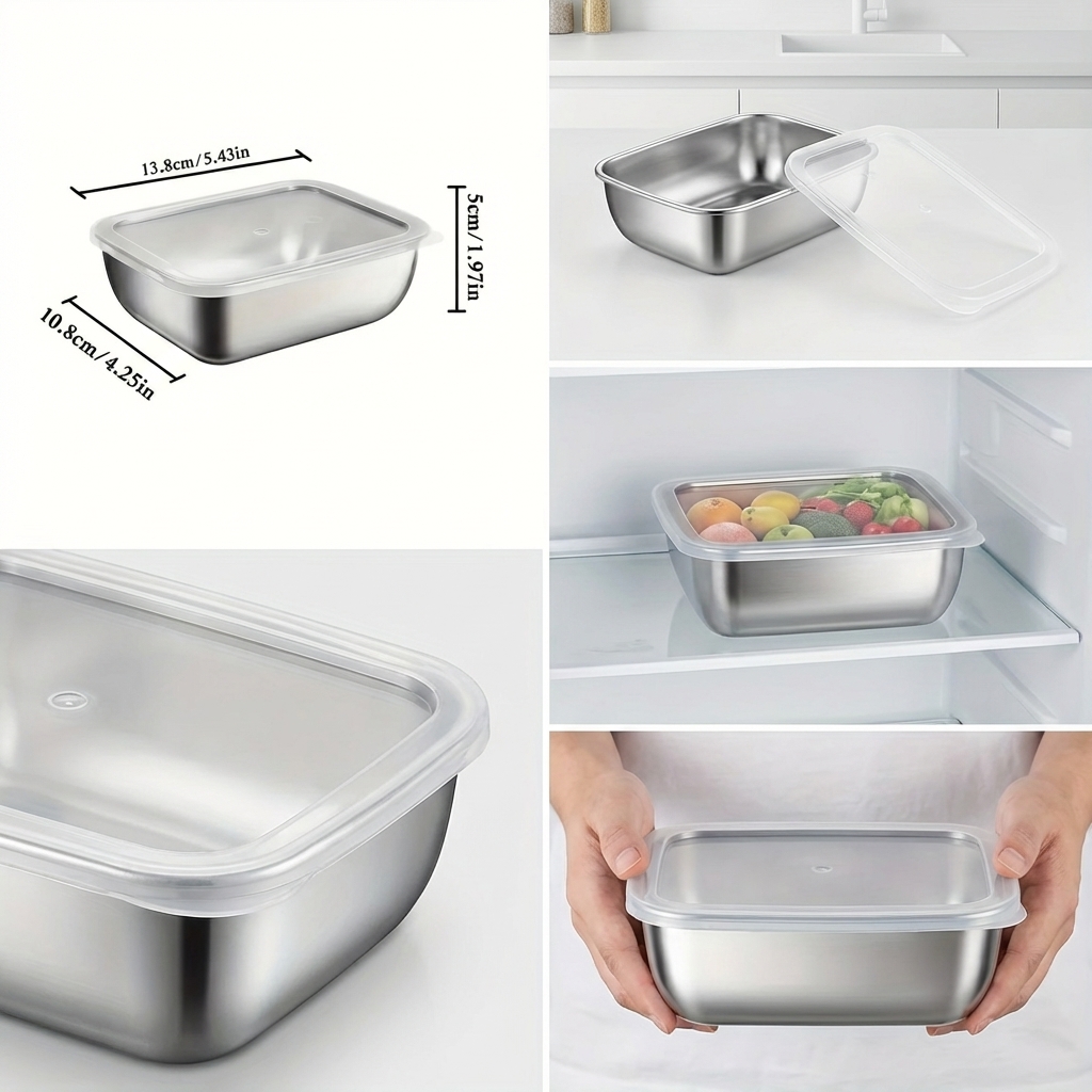 5PCS Stainless Steel Food Stor - Meal Prep Chef 评论和价格