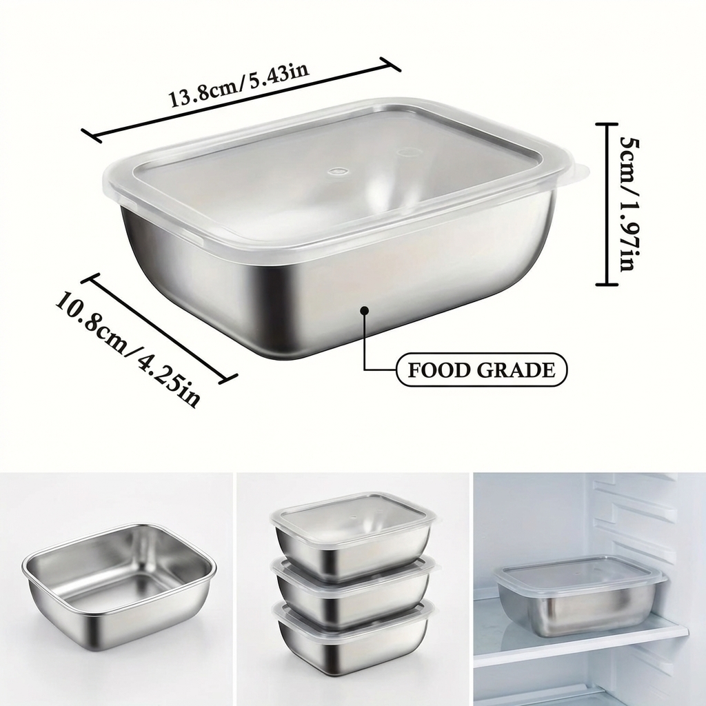 5PCS Stainless Steel Food Stor - Meal Prep Chef 评论和价格