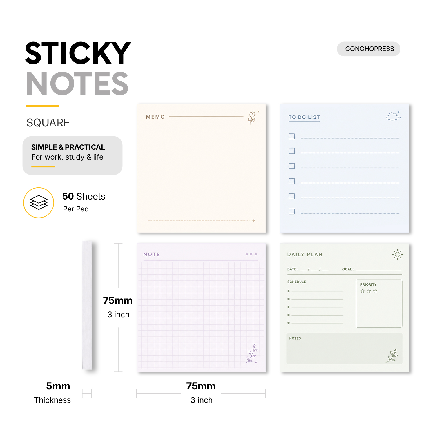 4 Pcs 200 Sheets Total Minimal - Meal Plan Notepad 评论和价格