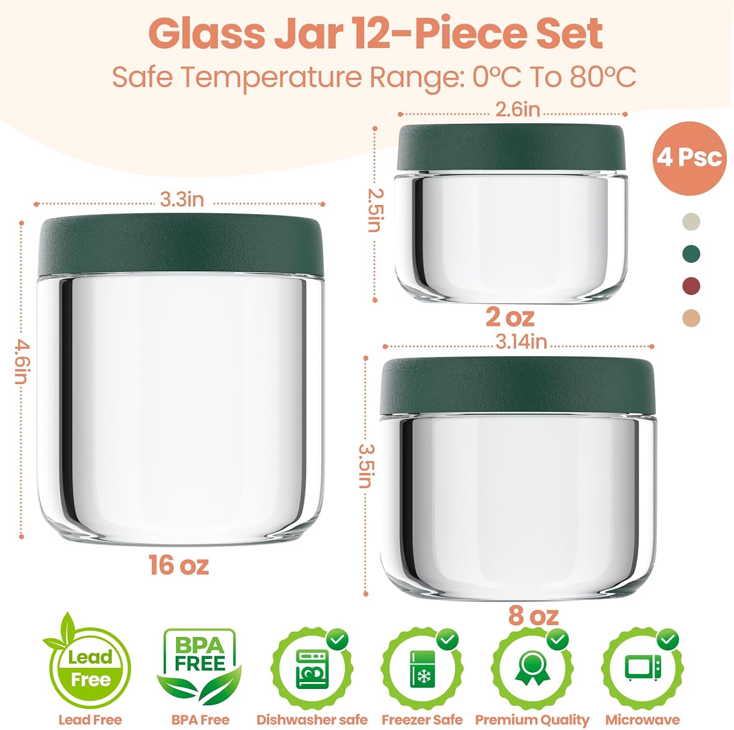 12Pack Overnight Oats Containe - Salad Container Jar 评论和价格