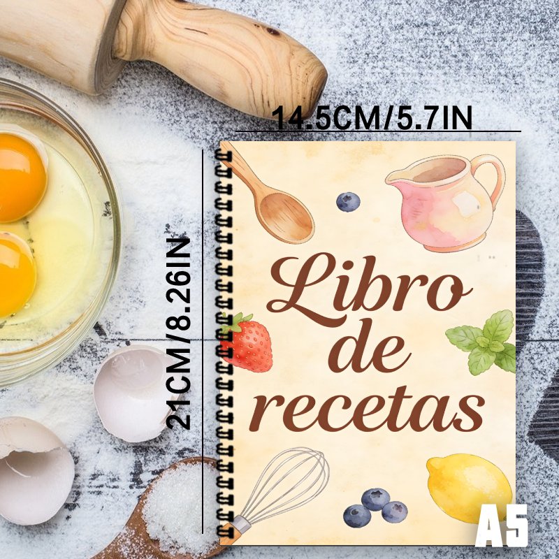 A5 Paper Spanish Recipe Book,  - Meal Prep Healthy Recipes 评论和价格