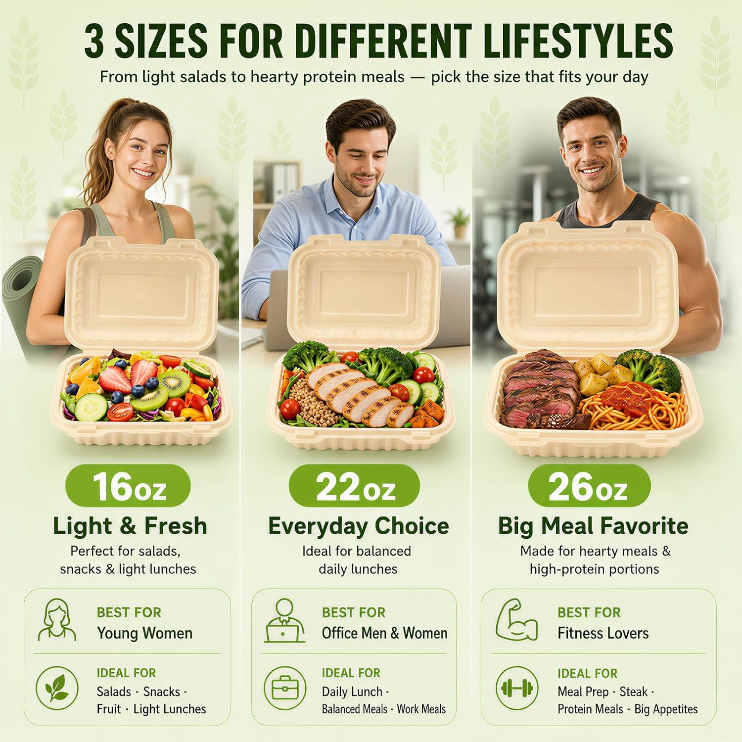 50 Pack 16oz Clamshell Take Ou - Salad Container Jar 评论和价格