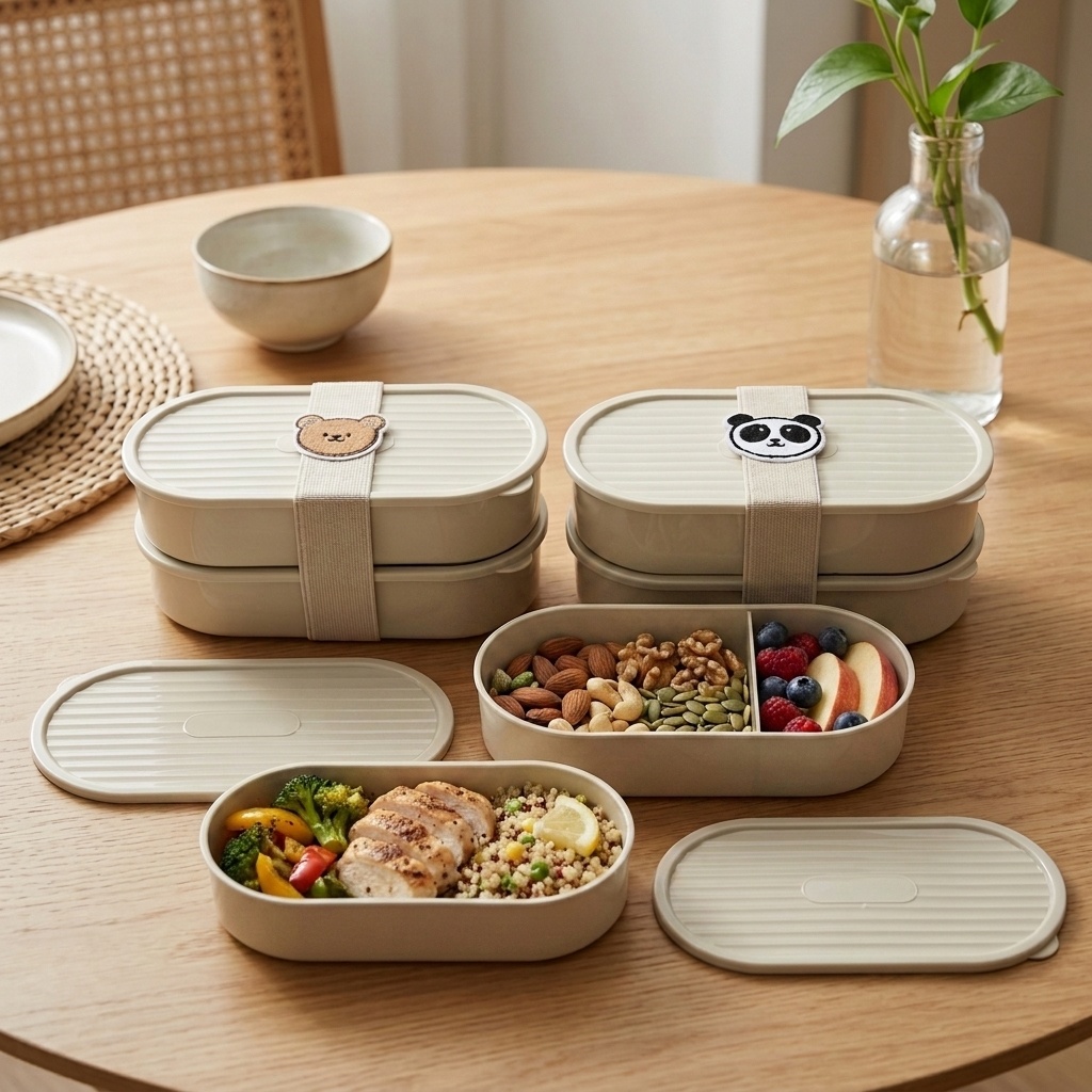 2Pcs/Set Cartoon Kids Bento Bo - Salad Container Jar 评论和价格