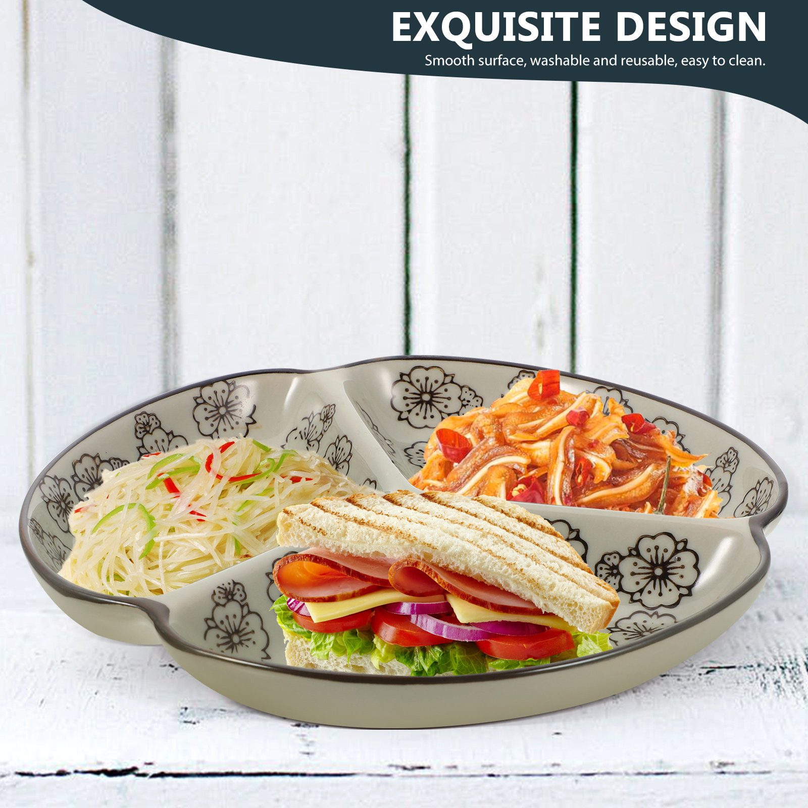 Divided Dinner Plate 3-Section - Meal Prep Healthy 评论和价格