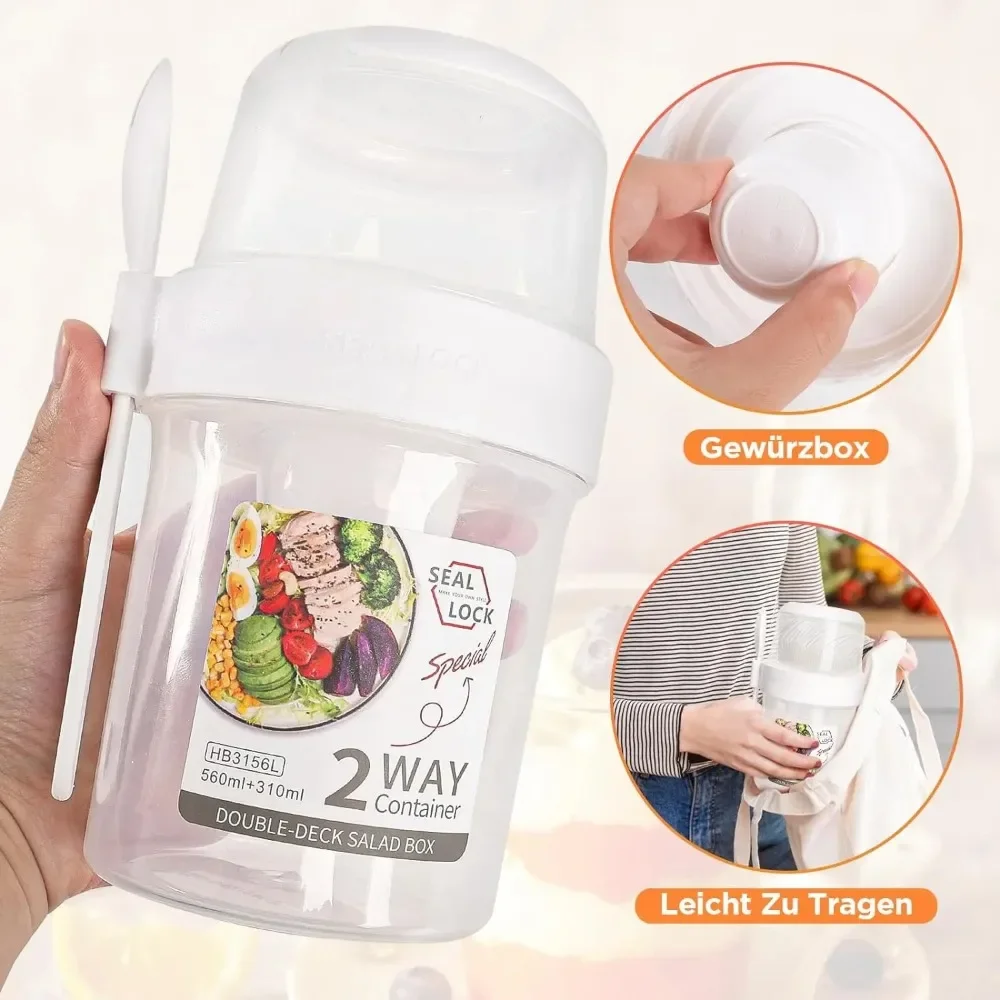 Salad Cup Breakfast Cups Porta - Salad Container Jar 评论和价格