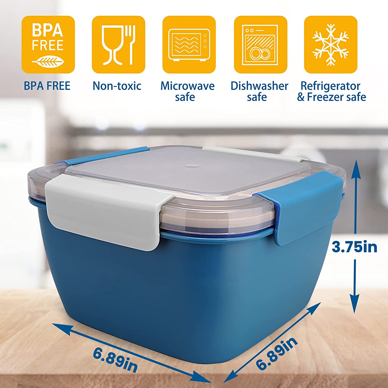 1100ml/1500ml Portable Lunch B - Salad Container Jar 评论和价格