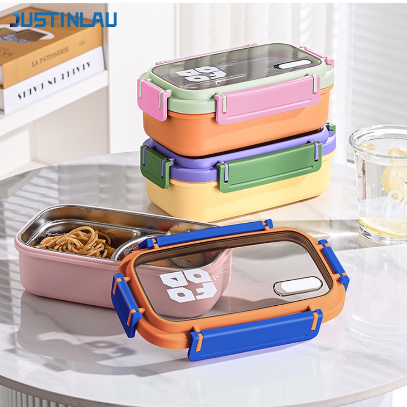 JUSTINLAU 2 Grid Bento Box Sta - Salad Container Jar 评论和价格