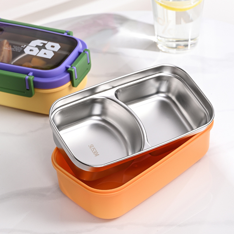 JUSTINLAU 2 Grid Bento Box Sta - Salad Container Jar 评论和价格