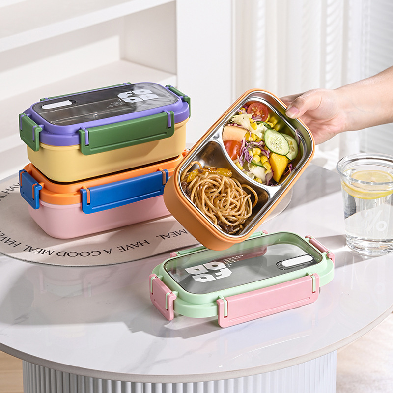 JUSTINLAU 2 Grid Bento Box Sta - Salad Container Jar 评论和价格
