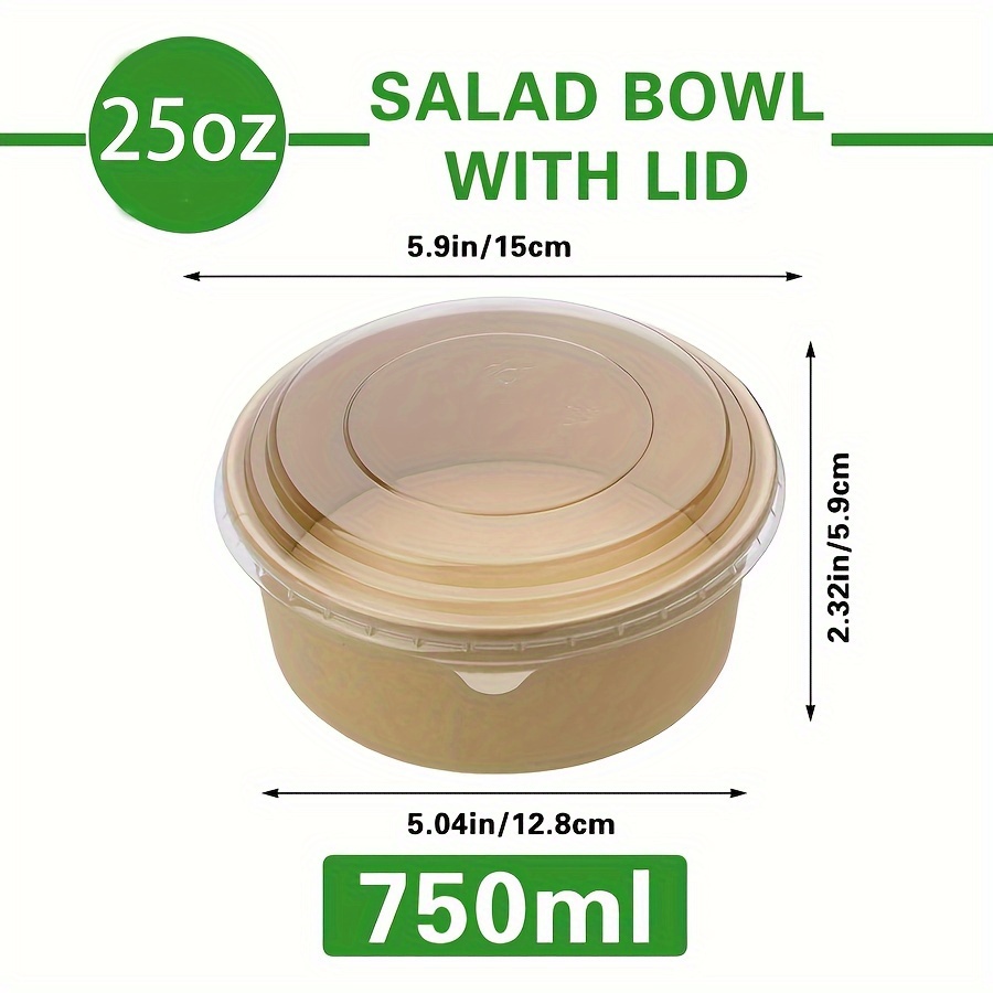 25Oz/750Ml 25/50 Pack Paper Bo - Salad Container Jar 评论和价格