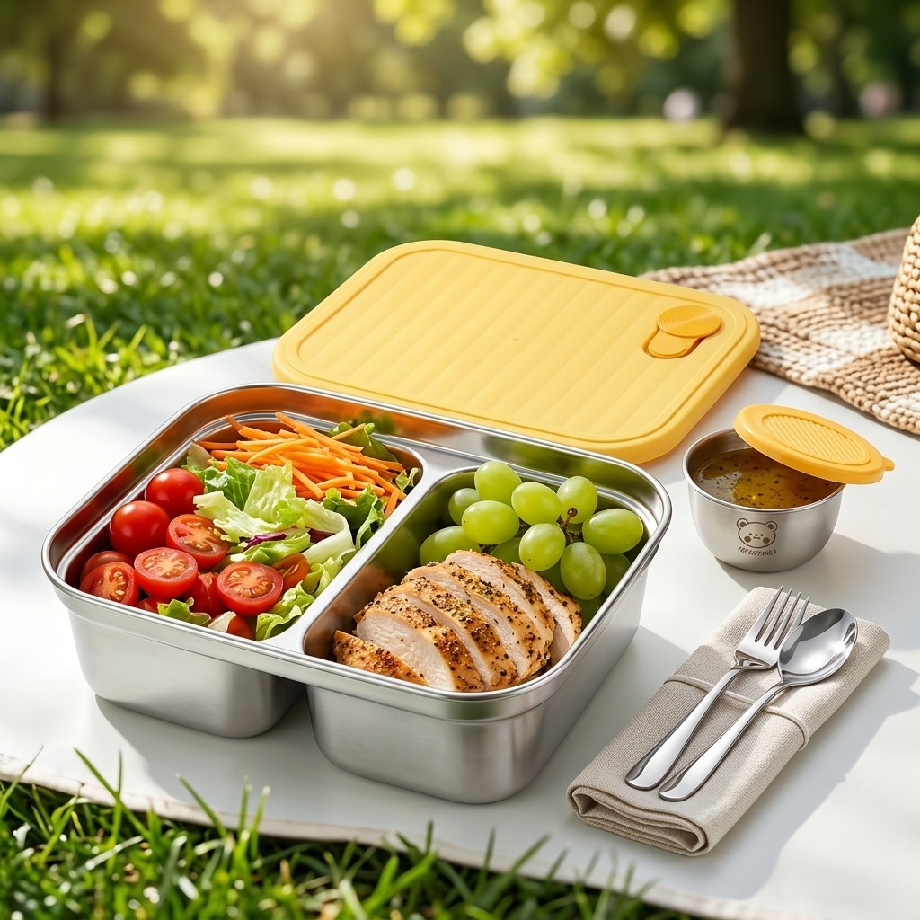304 Stainless Steel Lunch Cont - Salad Container Jar 评论和价格